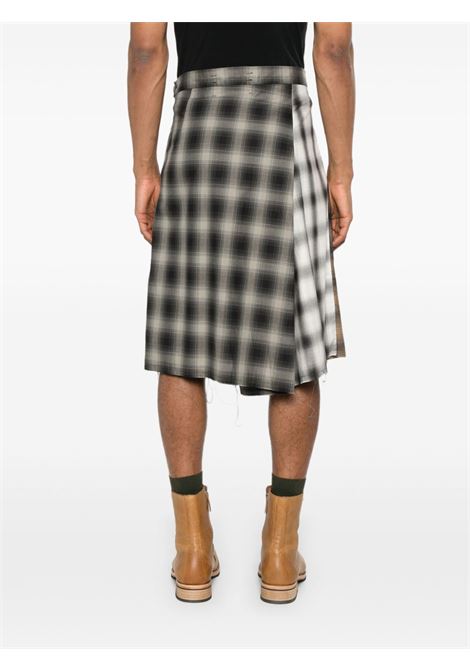 Brown pleated checked skirt Song for the mute - men SONG FOR THE MUTE | 251MSK001MLT